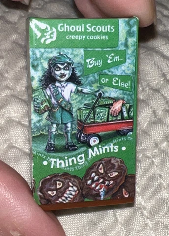 Worlds Smallest Wacky Packages Minis 3D Series 1 Ghoul Scouts Cookies Figure NEW Cover