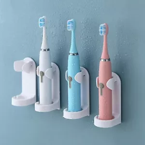 2Pcs Electric Toothbrush Holder Wall Mounted Toothbrush Storage Rack Bath - Picture 1 of 12