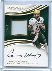 2016 Panini Immaculate Collegiate #2 Carson Wentz Autograph Rookie Card # 26/49 - Picture 1 of 2