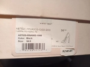 Sergio Rossi A87520-mna502-1000-zoo Nappa Black-size6 - Imagen 1 de 7