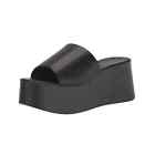 Madden Girl Women's Cake Platform Wedge Slide Sandals Black Size 10