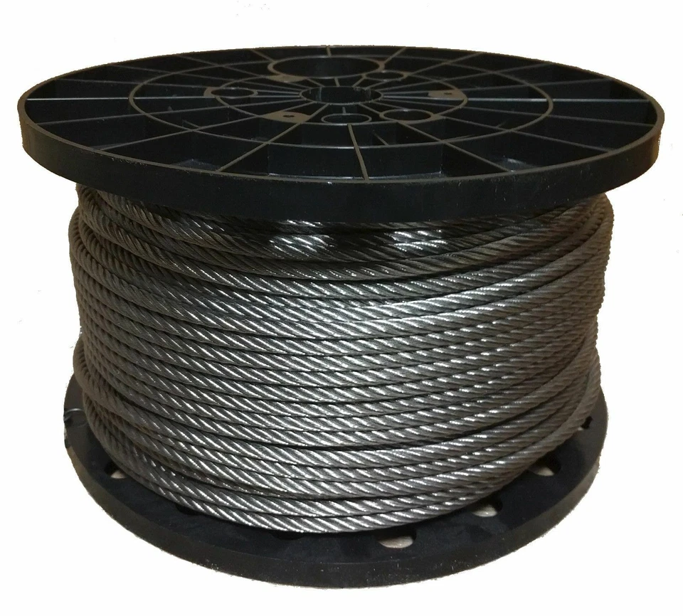 1/2" Stainless Steel Wire Rope Cable 6x19 IWRC Type 304 (100 Feet) - Image 1 of 1