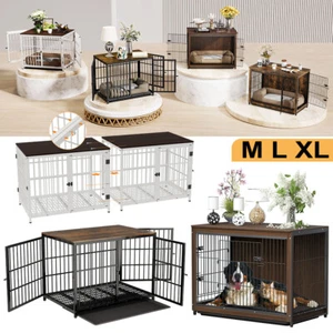 BingoPaw Wooden Dog Crate End Table Multi Doors Pet Kennel Furniture with Toilet - Picture 1 of 107