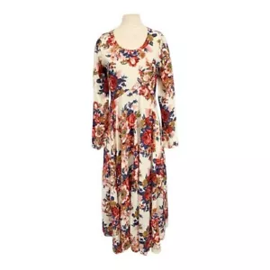 Raga Womens Long sleeve Scoop Neck Floral Print Maxi Dress Size Small NWT - Picture 1 of 10