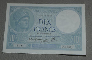 Billet de 10 francs Minerve 1939 Neuf