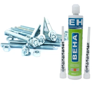 10 Ankerstangen, Bolzen M8 x 110mm + 300ml Verbundmörtel Montageset - Bild 1 von 7