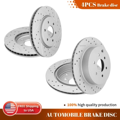 Front & Rear Disc Drilled Slotted Brake Rotors For 2005 - 2012 Nissan Pathfinder - Image 1 of 4