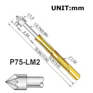 5 pezzi Sonda di prova Spring Test Probe Pogo Pin Receptacle P75-LM2 - Picture 1 of 1