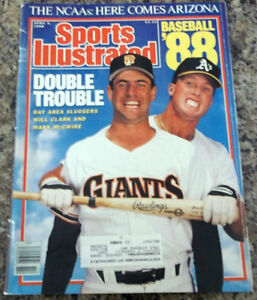 Mark McGwire-A's/Will Clark-Sports Illustrated 4-4-88 FIRST COVER