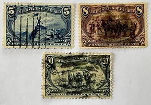 US 1898 Scott #291 50 cent Trans-Mississippi Expo & #288 5c, #289 8c VFU CV £308 - Picture 1 of 9