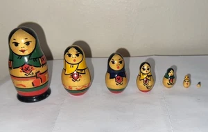 Antique Russian Matryoshka Nesting Dolls set of 7 🪆🪆🪆🪆🪆🪆🪆 - Picture 1 of 7