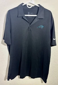 Carolina Panthers NFL Team Apparel Men's Black Polo Shirt XL Nike Dri-fit - Picture 1 of 16