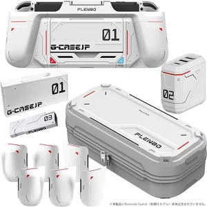 PLENBO G-CASEJP Family Pack WHITE for Nintendo Switch OLED Battery Grip Armor - Picture 1 of 5