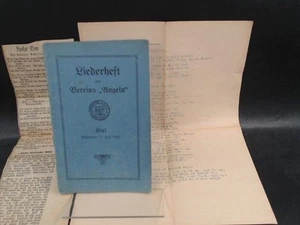 Liederheft des Vereins "Angeln". Kiel. Gegründet 15. Juli 1911. Verein Angeln (H - Bild 1 von 1