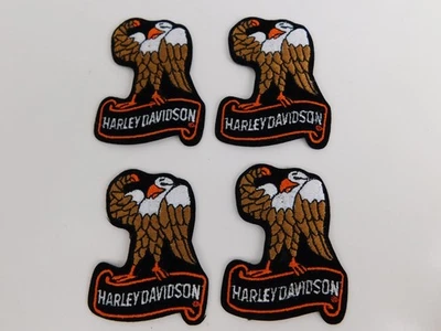 Harley Davidson Lote de 4 Parches Pequeños Bordados Águila Flexible De Colección NUEVO Foto 1 de 4