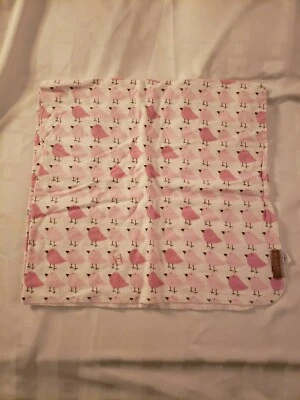 Dwell Studio Baby Girl White Pink Bird Cotton Flannel Receiving Swaddle Blanket - Image 1 of 3
