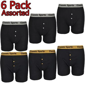 Mens 6 Pack Boxer Shorts Silver Gold Band Plain Trunks Underwear Stretch Boxers - Picture 1 of 9