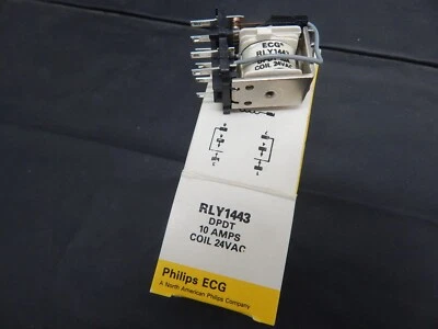 PHILIPS ECG RLY1443 DPDT 10A 24VAC OPEN FRAME RELAY - USA SELLER FAST SHIPPING - Image 1 of 2