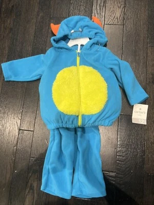 NEW Carter's 12m Boys Girls Halloween Blue Monster Plush Costume Outfit Set - Image 1 of 4