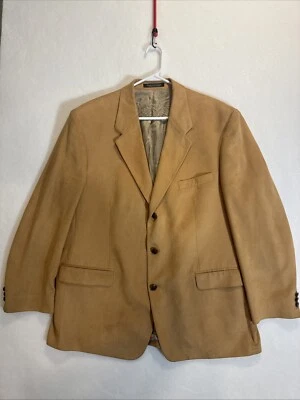 Brandini Jacket L Brown Suede Polyester Soft Blazer Sport Coat 46R Foto 1 de 4