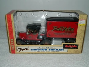 Ertl 1918 Ford Tractor Trailer Semi Truck Bank True Value Die Cast Metal 1/25  - Picture 1 of 4