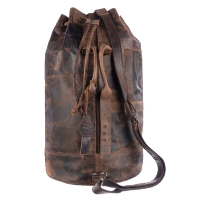 Greenland Nature Classic Leder Seesack Rucksack XXL Freizeit Braun 60 cm 2500 - Bild 1 von 4