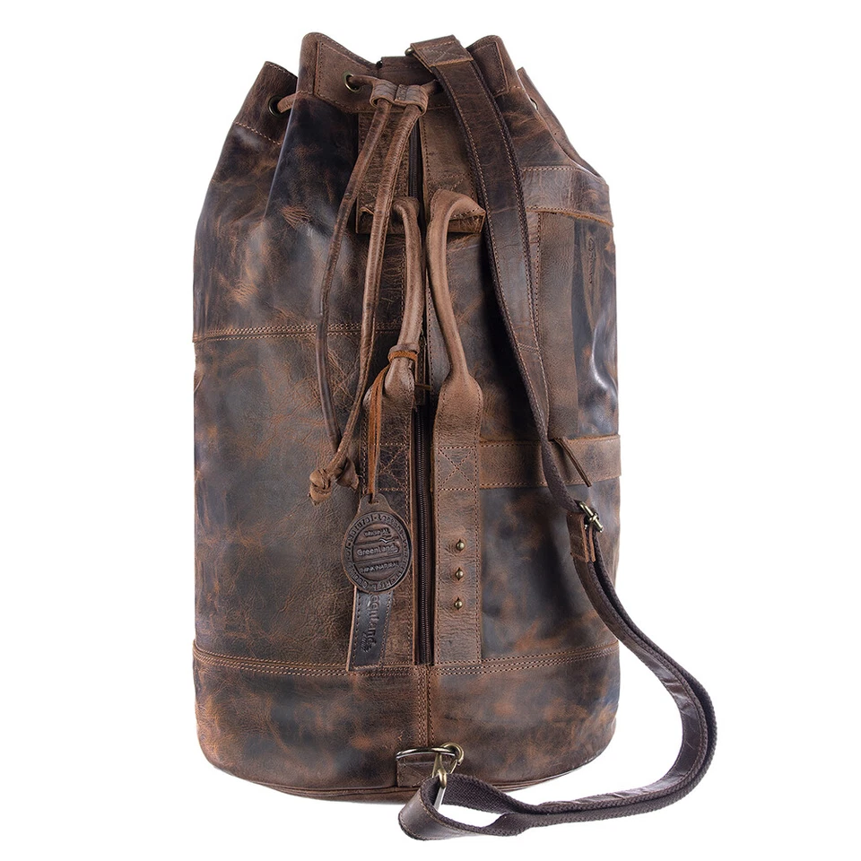 Greenland Nature Classic Leder Seesack Rucksack XXL Freizeit Braun 60 cm 2500 - Bild 1 von 4