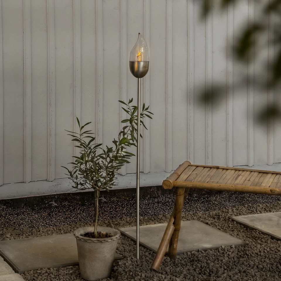 LED-Solar-Fackel "Olympus",  Edelstahl,  8, 5x110 cm - Bild 1 von 1