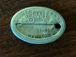 Fisher Body Mitarbeiter ID Abzeichen Pin 11-91 Hamilton Ohio Werk GM Vintage geprägt - Bild 1 von 21