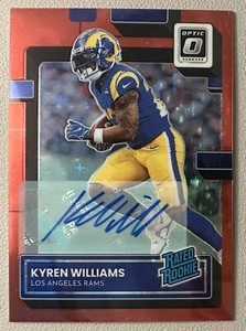 2022 DONRUSS OPTIC KYREN WILLIAMS RED PRIZM AUTOGRAPH AUTO #8/11 RAMS