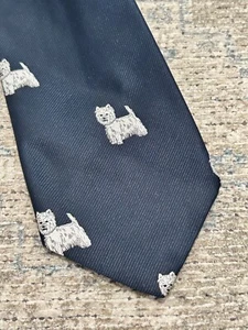 Chipp Chippmunk blue West Highland Terrier Westie embroidered critter necktie - Picture 1 of 3