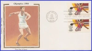 USA4 #2048 U/A COLORANO SILK FDC STR2 Los Angeles Olimpics Discus - Imagen 1 de 1