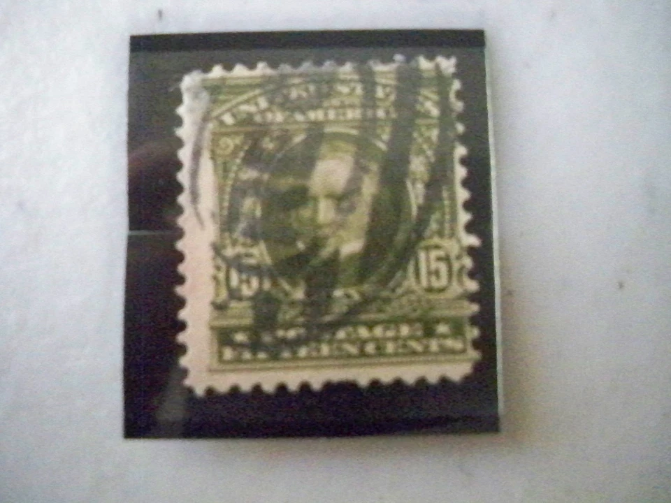USA Used, 1903 Issue, Scott #309, 15 Cent Clay, Olive Green, Perf 12, DL WTMK, - Image 1 of 1