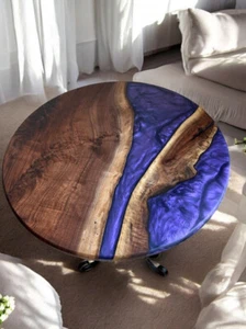 Lila Epoxidharz Couchtisch Elegant Flurmöbel für Wohnzimmer Dekore - Bild 1 von 10