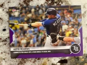 2021 TOPPS NOW PURPLE PARALLEL CARD 09/25 TAMPA BAY RAYS AUSTIN MEADOWS #538 - Picture 1 of 1