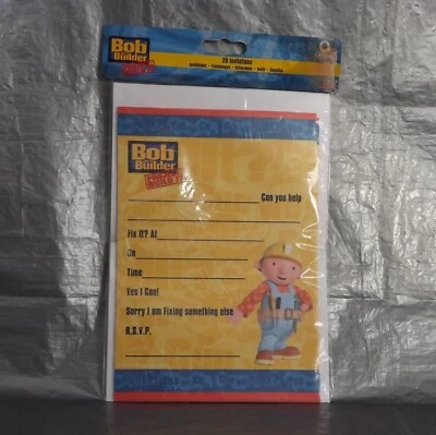 Bob The Builder Party Invitations With Envelopes 20 Birthday Party Invites - Image 1 of 4