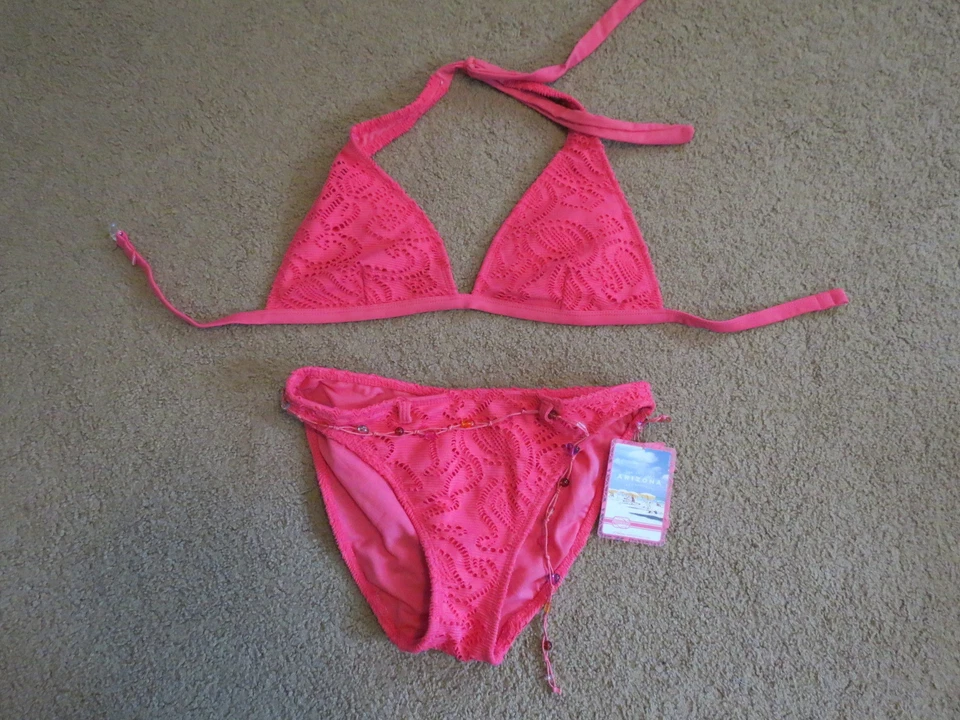 NUEVO NUEVO CON ETIQUETAS Arizona rosa/coral passion 2 piezas traje de baño/bikini - niñas M (12?) Foto 1 de 1