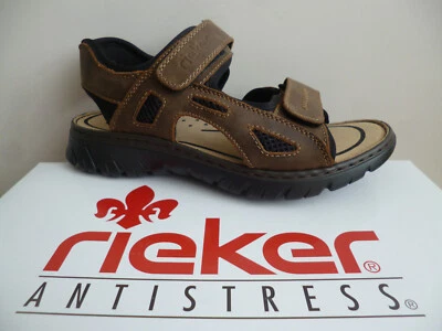 Rieker Hombre Sandalias Trekking Sandalias Cuero Marrón 26761 NUEVO Foto 1 de 4