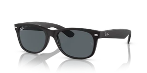 Occhiali da sole Ray-Ban New Wayfarer nero opaco/blu 58 mm RB2132 622/R5 58-18 - Foto 1 di 7