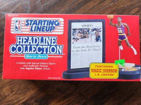 1992 Lakers Magic Johnson Starting Lineup Headline Collection Figure HOF 👀👀👀 Cover