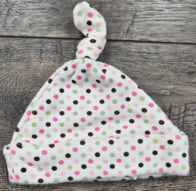 Baby Girl Clothes Gymboree Preemie to 5lbs Elephant Zebra Polka Dot Beanie Hat - Image 1 of 2