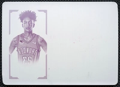 2021-22 National Treasures Tre Mann Rookie 1/1 Patch Auto Gold Magenta Plate - Image 1 of 2