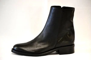 STIVALETTI DONNA NERO VERA PELLE 100% MADE IN ITALY 35 36 37 38 39 40 41 - Picture 1 of 1