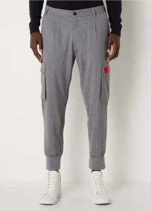 Hugo Boss Glavin Joggers Men’s 30 Light Gray Tapered Fit Cargo Pants Casual - Picture 1 of 12