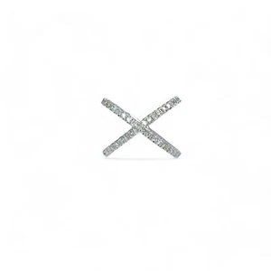 0.50 cttw. White diamond X-shape Ring in 14K Yellow Gold 6 US - Picture 1 of 6