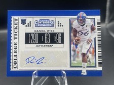 2019 Panini Contenders Draft Picks Collegiate Ticket Daniel Wise Auto Kansas