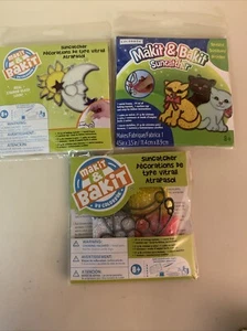 3 The Original Makit Bakit Kit!  Sun Catcher! Sealed! Cat Frog Moon Sun - Picture 1 of 7
