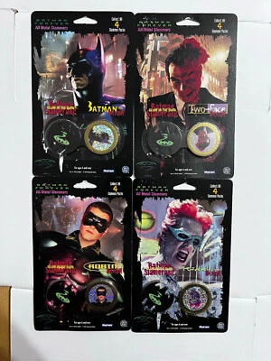 Batman Forever Slammer Packs juego completo de 4 Skybox Skycaps 1995 Pogs Foto 1 de 4