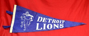RARE 1930s? Vintage DETROIT LIONS Felt Pennant - 10.5" BY 27.75" * NICE SHAPE - Picture 1 of 6