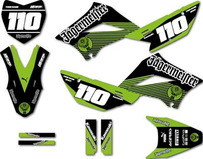 Full Custom graphics kit Jag style fits Kawasaki KLX 110  2011 - 2026 stickers - Image 1 of 4
